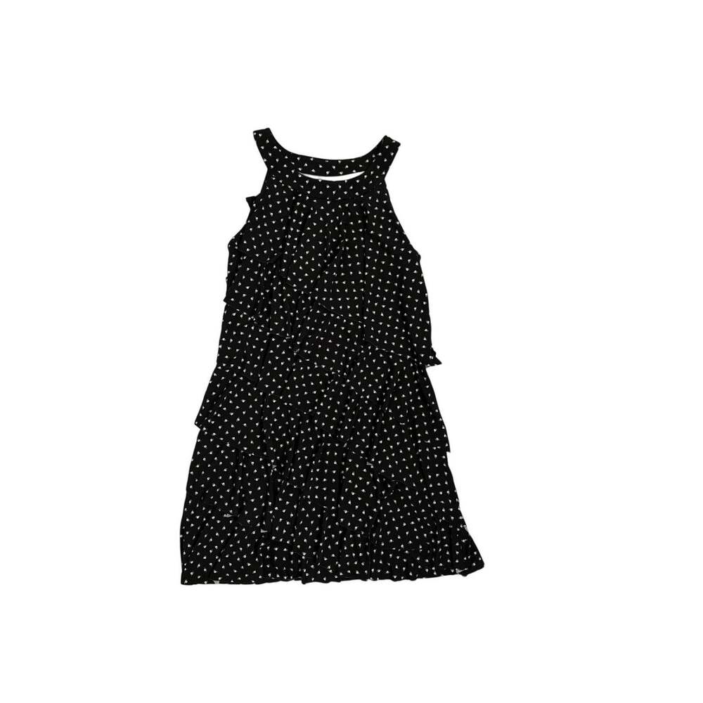 White House Black Market Flower Polka Dot Tier Ruffle Everyday Mini Dress Small
